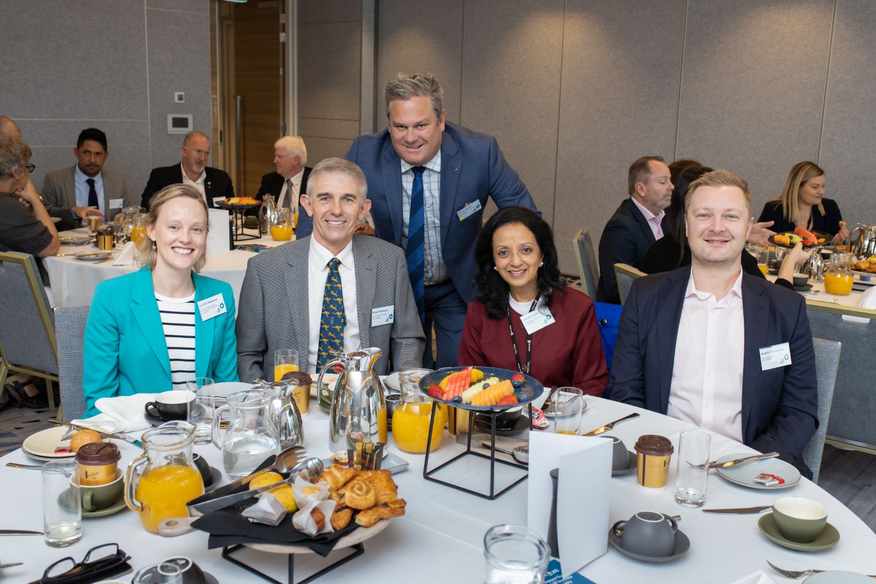 Photo of the SBDC’s Small Business Friendly Approvals Manager Lauren Westcott (L) with guests Nigel Redwood, Stevan Rodic, Renuka Puri and Austin Donaghey from the City of Stirling