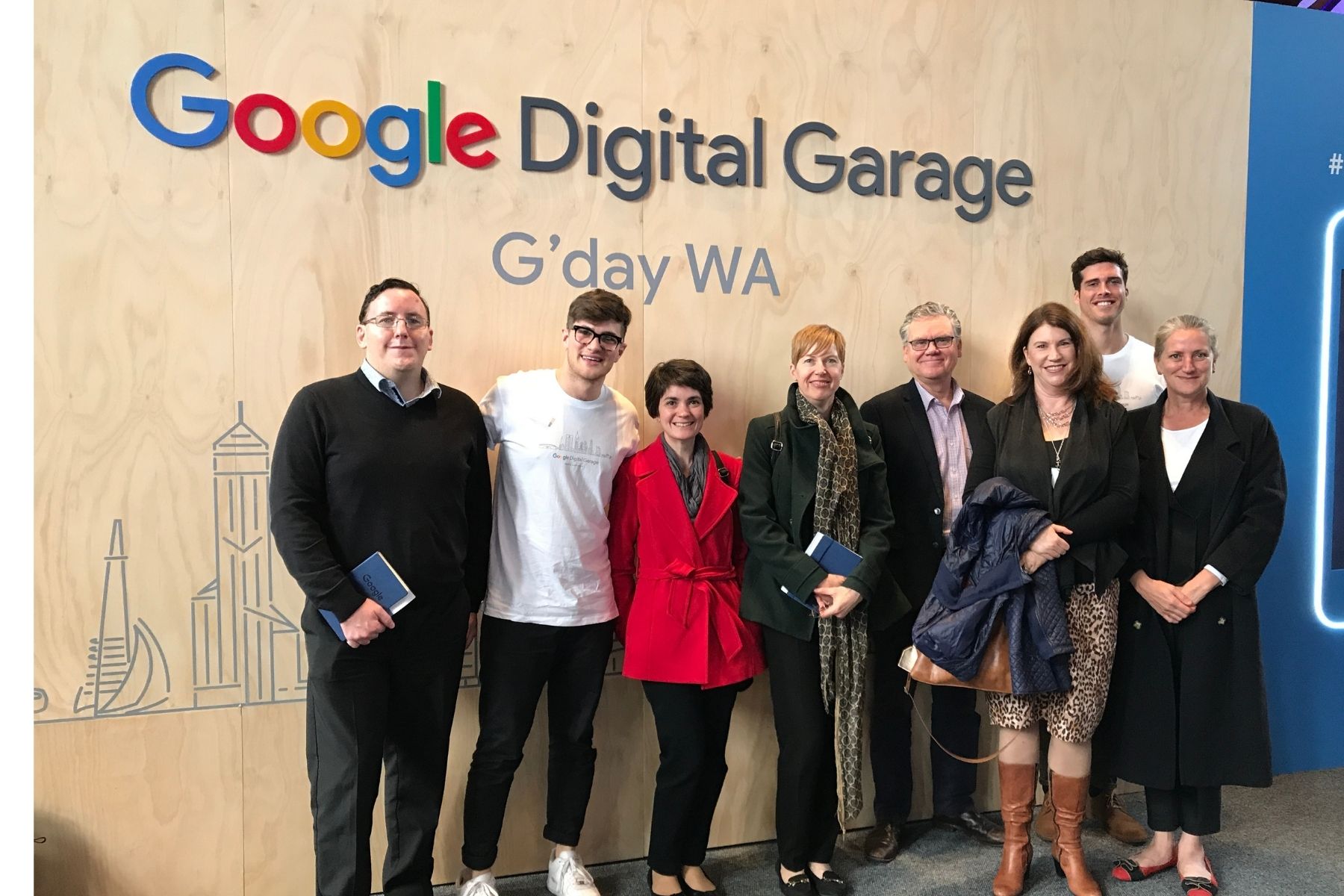 Photo of SBDC staff members with Justin and Tommy from Google Australia.